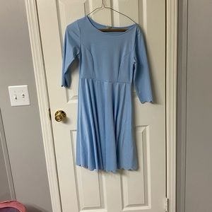 Pink blush maternity dress blue